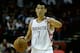 HOUSTON, TX - NOVEMBER 27: Jeremy Lin #7 of the Houston Rockets brings the ball upcourt against the Toronto Raptors at the Toyota Center on November 27, 2012 in Houston, Texas. NOTE TO USER: User expressly acknowledges and agrees that, by downloading and or using this photograph, User is consenting to the terms and conditions of the Getty Images License Agreement. (Photo by Scott Halleran/Getty Images)