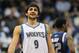 Dec 15, 2012; Minneapolis, MN, USA; Minnesota Timberwolves guard Ricky Rubio (9) smiles during the second quarter against the Dallas Mavericks at the Target Center. The Wolves defeated the Mavericks 114-106 in overtime. Mandatory Credit: Brace Hemmelgarn-USA TODAY Sports