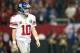 ATLANTA, GA - DECEMBER 16: Eli Manning #10 of the New York Giants walks off the field after a turnover on downs against the Atlanta Falcons at Georgia Dome on December 16, 2012 in Atlanta, Georgia. (Photo by Kevin C. Cox/Getty Images)