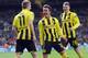 MADRID, SPAIN - NOVEMBER 06: Marco Reus (L) of Borussia Dortmund celebrates with Mario Goetze after scoring Borussia's opening goal during the UEFA Champions League Group D match between Real Madrid and Borussia Dortmund at Estadio Santiago Bernabeu on November 6, 2012 in Madrid, Spain. (Photo by Denis Doyle/Getty Images)