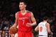 Dec. 17, 2012; New York, NY, USA; Houston Rockets point guard Jeremy Lin (7) reacts after a call against the New York Knicks during the second half at Madison Square Garden. Houston won 109-96. Mandatory Credit: Debby Wong-USA TODAY Sports