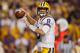 BATON ROUGE, LA - NOVEMBER 10: Zach Mettenberger #8 of the LSU Tigers looks to throw a pass against the Mississippi State Bulldogs at Tiger Stadium on November 10, 2012 in Baton Rouge, Louisiana. (Photo by Chris Graythen/Getty Images)