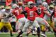 COLUMBUS, OH - NOVEMBER 24: Quarterback Braxton Miller #5 of the Ohio State Buckeyes controls the ball against the Michigan Wolverines at Ohio Stadium on November 24, 2012 in Columbus, Ohio. (Photo by Jamie Sabau/Getty Images)