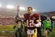 December 9, 2012; Landover, MD, USA; Washington Redskins quarterback Kirk Cousins (12) waves to fans as he leaves the field after the Redskins game against the Baltimore Ravens at FedEx Field. The Redskins won 31-28 in overtime. Mandatory Credit: Geoff Burke-USA TODAY Sports