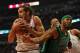 CHICAGO, IL - DECEMBER 18: Joakim Noah #13 of the Chicago Bulls grabs a rebound away from Chris Wilcox #44 of the Boston Celtics at the United Center on December 18, 2012 in Chicago, Illinois. NOTE TO USER: User expressly acknowledges and agrees that, by downloading and or using this photograph, User is consenting to the terms and conditions of the Getty Images License Agreement. (Photo by Jonathan Daniel/Getty Images)