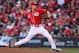 CINCINNATI, OH - OCTOBER 10: Mike Leake #44 of the Cincinnati Reds pitches against the San Francisco Giants in Game Four of the National League Division Series at the Great American Ball Park on October 10, 2012 in Cincinnati, Ohio. (Photo by Andy Lyons/Getty Images)