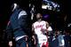 MIAMI, FL - JUNE 17: Dwyane Wade #3 of the Miami Heat walks towards teammate LeBron James #6 during player introductions against the Oklahoma City Thunder in Game Three of the 2012 NBA Finals on June 17, 2012 at American Airlines Arena in Miami, Florida. NOTE TO USER: User expressly acknowledges and agrees that, by downloading and or using this photograph, User is consenting to the terms and conditions of the Getty Images License Agreement. (Photo by Mike Ehrmann/Getty Images)