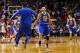 MIAMI, FL - DECEMBER 12: Stephen Curry #30 of the Golden State Warriors celebrates a last second shot during a game against the Miami Heat at American Airlines Arena on December 12, 2012 in Miami, Florida. (Photo by Mike Ehrmann/Getty Images)