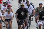 LeBron James Bikes to Heat Home Games