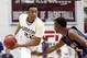 Jan 16, 2012; Springfield, MA, USA; Chicago Simeon Wolverines forward Jabari Parker (22) holds the ball while being guarded by Findlay Pilots forward Winston Shepard (right) during the first half at Blake Arena. Mandatory Credit: Mark L. Baer-USA TODAY Sports