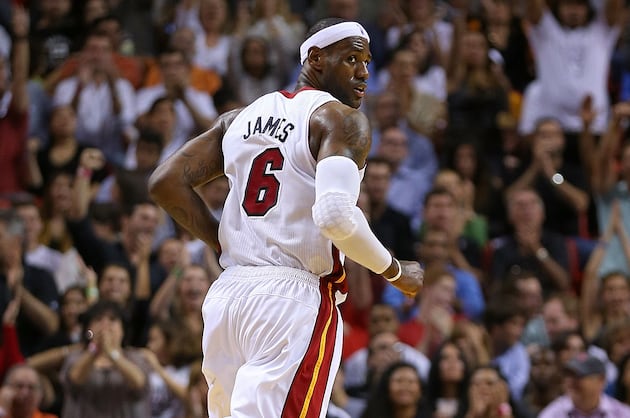 Dwyane Wade Throws a Touchdown to LeBron James