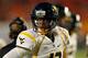 MIAMI GARDENS, FL - JANUARY 04: Geno Smith #12 of the West Virginia Mountaineers looks on against the Clemson Tigers during the Discover Orange Bowl at Sun Life Stadium on January 4, 2012 in Miami Gardens, Florida. (Photo by Mike Ehrmann/Getty Images)