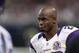 ST. LOUIS, MO - DECEMBER 16: Adrian Peterson #28 of the Minnesota Vikings looks on from the sideline against the St. Louis Rams during the game at Edward Jones Dome on December 16, 2012 in St. Louis, Missouri. The Vikings won 36-22 as Peterson rushed for 212 yards. (Photo by Joe Robbins/Getty Images)