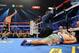 Dec 8, 2012; Las Vegas, NV, USA; Juan Manuel Marquez (Black/Green/Red trunks) knocks out Manny Pacquiao (Gray trunks) during their welterweight bout at the MGM Grand Garden Arena. Mandatory Credit: Joe Camporeale-USA TODAY Sports