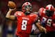 NEW ORLEANS, LA - DECEMBER 22: Terrance Broadway #8 of the Louisiana-Lafayette Ragin Cajuns throws a pass against the East Carolina Pirates during the R+L Carriers New Orleans Bowl at Mercedes-Benz Superdome on December 22, 2012 in New Orleans, Louisiana. (Photo by Chris Graythen/Getty Images)