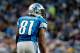 Dec 22, 2012; Detroit, MI, USA; Detroit Lions wide receiver Calvin Johnson (81) during the first quarter against the Atlanta Falcons at Ford Field. Mandatory Credit: Tim Fuller-USA TODAY Sports