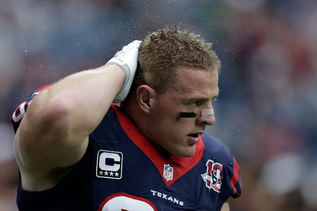 J.J. Watt and the Texans have been held without a sack through the first two quarters.