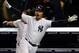 NEW YORK, NY - OCTOBER 10: Nick Swisher #33 of the New York Yankees celebrates defeating the Baltimore Orioles in the bottom of the twelfth inning after a home run by Raul Ibanez #27 in Game Three of the American League Division Series at Yankee Stadium on October 10, 2012 in the Bronx borough of New York City. (Photo by Elsa/Getty Images)