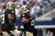 ARLINGTON, TX - DECEMBER 23: Mark Ingram #28 of the New Orleans Saints celebrates his touchdown with Jahri Evans #73 against the Dallas Cowboys at Cowboys Stadium on December 23, 2012 in Arlington, Texas. (Photo by Ronald Martinez/Getty Images)