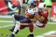 GLENDALE, AZ - DECEMBER 23: Matt Forte' #22 of the Chicago Bears is tackled in the endzone by Kerry Rhodes #25 of the Arizona Cardinals at University of Phoenix Stadium on December 23, 2012 in Glendale, Arizona. (Photo by Norm Hall/Getty Images)