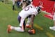 GLENDALE, AZ - DECEMBER 23: Brandon Marshall #15 of the Chicago Bears kneels at the back of the endzone after scoring a touchdown against the Arizona Cardinals at University of Phoenix Stadium on December 23, 2012 in Glendale, Arizona. (Photo by Norm Hall/Getty Images)