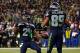 SEATTLE, WA - DECEMBER 23: (L-R) Marshawn Lynch #24 and Doug Baldwin #89 of the Seattle Seahawks celebrate after Lynch scored a 9-yard touchdown reception in the first quarter against the San Francisco 49ers at Qwest Field on December 23, 2012 in Seattle, Washington. (Photo by Otto Greule Jr/Getty Images)
