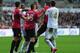 Robin van Persie and Ashley Williams clashed during Sunday's game between Swansea City and Manchester United