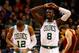 BOSTON, MA - DECEMBER 19: Jeff Green #8 of the Boston Celtics grimaces after being called for a foul against the Cleveland Cavaliers during the game on December 19, 2012 at TD Garden in Boston, Massachusetts. NOTE TO USER: User expressly acknowledges and agrees that, by downloading and or using this photograph, User is consenting to the terms and conditions of the Getty Images License Agreement. (Photo by Jared Wickerham/Getty Images)