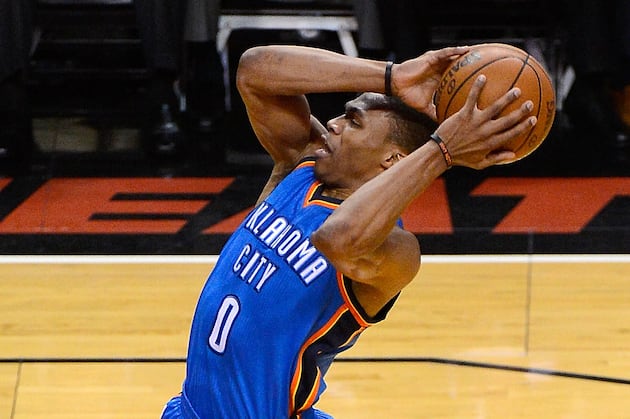 Russell Westbrook Upset by Hard Foul from Shane Battier