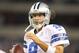 Dec 2, 2012; Arlington, TX, USA; Dallas Cowboys quarterback Tony Romo (9) on the field during warm ups before the game against the Philadelphia Eagles at Cowboys Stadium. The Cowboys beat the Eagles 38-33. Mandatory Credit: Tim Heitman-USA TODAY Sports