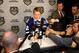PITTSBURGH, PA - JUNE 22: Morgan Rielly, fifth overall pick by the Toronto Maple Leafs, speaks to media during Round One of the 2012 NHL Entry Draft at Consol Energy Center on June 22, 2012 in Pittsburgh, Pennsylvania. (Photo by Justin K. Aller/Getty Images)
