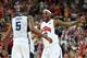 LONDON, ENGLAND - AUGUST 12: Kevin Durant #5 and LeBron James #6 of the United States celebrate in the Men's Basketball gold medal game between the United States and Spain on Day 16 of the London 2012 Olympics Games at North Greenwich Arena on August 12, 2012 in London, England. (Photo by Christian Petersen/Getty Images)