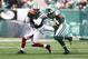 EAST RUTHERFORD, NJ - DECEMBER 02: LaRon Landry #30 of the New York Jets intercepts a pass thrown by Ryan Lindley #14 of the Arizona Cardinals during their game at at MetLife Stadium on December 2, 2012 in East Rutherford, New Jersey. (Photo by Al Bello/Getty Images)