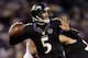 BALTIMORE, MD - DECEMBER 23: Quarterback Joe Flacco #5 of the Baltimore Ravens throws a second half pass against the New York Giants at M&T Bank Stadium on December 23, 2012 in Baltimore, Maryland. (Photo by Rob Carr/Getty Images)