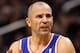 PHOENIX, AZ - DECEMBER 26: Jason Kidd #5 of the New York Knicks applauds during the NBA game against the Phoenix Suns at US Airways Center on December 26, 2012 in Phoenix, Arizona. The Knicks defeated the Suns 99-97. NOTE TO USER: User expressly acknowledges and agrees that, by downloading and or using this photograph, User is consenting to the terms and conditions of the Getty Images License Agreement. (Photo by Christian Petersen/Getty Images)
