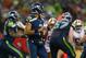 SEATTLE, WA - DECEMBER 23: Quarterback Russell Wilson #3 of the Seattle Seahawks looks downfield to pass against the San Francisco 49ers at CenturyLink Field on December 23, 2012 in Seattle, Washington. (Photo by Otto Greule Jr/Getty Images)