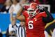ATLANTA, GA - DECEMBER 01: Defensive lineman John Jenkins #6 of the Georgia Bulldogs celebrates after sacking quarterback AJ McCarron #10 of the Alabama Crimson Tide during the second quarter of the SEC Championship Game at the Georgia Dome on December 1, 2012 in Atlanta, Georgia. (Photo by Kevin C. Cox/Getty Images)