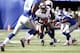 EAST RUTHERFORD, NJ - SEPTEMBER 16: Eric Wright #21 of the Tampa Bay Buccaneers runs from Victor Cruz #80 of the New York Giants during a game at MetLife Stadium on September 16, 2012 in East Rutherford, New Jersey. (Photo by Jeff Zelevansky/Getty Images)