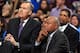 DENVER, CO - DECEMBER 26: (L-R) Head coach Mike D'Antoni, assistant coach Bernie Bickerstaff and assistant coach Eddie Jordan of the Los Angeles Lakers lead their team against the Denver Nuggets at Pepsi Center on December 26, 2012 in Denver, Colorado. The Nuggets defeated the Lakers 126-114. NOTE TO USER: User expressly acknowledges and agrees that, by downloading and or using this photograph, User is consenting to the terms and conditions of the Getty Images License Agreement. (Photo by Doug Pensinger/Getty Images)