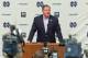 Dec 17, 2012; South Bend, IN, USA; Notre Dame Fighting Irish head football coach Brian Kelly addresses the media at the Notre Dame BCS national championship media day at the Guglielmino Athletics Complex. Mandatory Credit: Matt Cashore-USA TODAY Sports