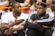 DALLAS, TX - DECEMBER 20: (L-R) Dwyane Wade #3 of the Miami Heat and LeBron James at American Airlines Center on December 20, 2012 in Dallas, Texas. NOTE TO USER: User expressly acknowledges and agrees that, by downloading and or using this photograph, User is consenting to the terms and conditions of the Getty Images License Agreement. (Photo by Ronald Martinez/Getty Images)