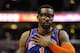 Mar 21, 2012; Philadelphia, PA, USA; New York Knicks forward Amar'e Stoudemire (1) during the second quarter against the Philadelphia 76ers at the Wells Fargo Center. The Knicks defeated the Sixers 82-79. Mandatory Credit: Howard Smith-USA TODAY Sports