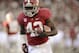November 24, 2012; Tuscaloosa, AL, USA; Alabama Crimson Tide running back Eddie Lacy (42) carries for a touchdown against the Auburn Tigers during the first quarter at Bryant Denny Stadium. Mandatory Credit: John David Mercer-USA TODAY Sports