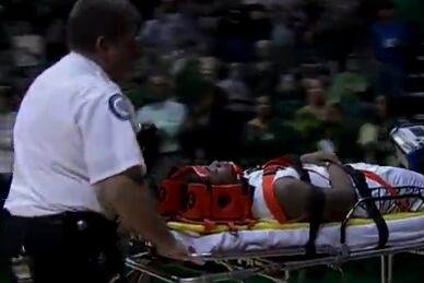 Anthony Collins Immobilized, Taken off Court on Stretcher