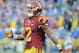PASADENA, CA - NOVEMBER 17: Robert Woods #2 of the USC Trojans smiles after a broken play against the UCLA Bruins at Rose Bowl on November 17, 2012 in Pasadena, California. UCLA would win 38-28. (Photo by Harry How/Getty Images)