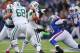 ORCHARD PARK, NY - DECEMBER 30: Mark Sanchez #6 of the New York Jets fumbles on a sack by Spencer Johnson #91 of the Buffalo Bills at Ralph Wilson Stadium on December 30, 2012 in Orchard Park, New York. Buffalo defeated New York 28-9. (Photo by Rick Stewart/Getty Images)