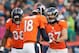 DENVER, CO - DECEMBER 30: Quarterback Peyton Manning #18 congratulates wide receiver Eric Decker #87 of the Denver Broncos after the two connected for a touchdown during a game against the Kansas City Chiefs at Sports Authority Field Field at Mile High on December 30, 2012 in Denver, Colorado. (Photo by Dustin Bradford/Getty Images)