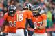 DENVER, CO - DECEMBER 30: Quarterback Peyton Manning #18 congratulates wide receiver Eric Decker #87 of the Denver Broncos after the two connected for a touchdown during a game against the Kansas City Chiefs at Sports Authority Field Field at Mile High on December 30, 2012 in Denver, Colorado. (Photo by Dustin Bradford/Getty Images)