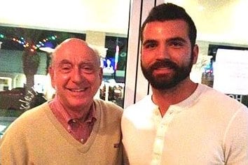 Bearded Joey Votto Poses for Snapshot with Big Fan Dick Vitale