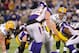 MINNEAPOLIS, MN - DECEMBER 30: Aaron Rodgers #12 of the Green Bay Packers calls a play at the line of scrimmage during the third quarter of the game against the Minnesota Vikings on December 30, 2012 at Mall of America Field at the Hubert H. Humphrey Metrodome in Minneapolis, Minnesota. The Vikings defeated the Packers 37-34. (Photo by Hannah Foslien/Getty Images)